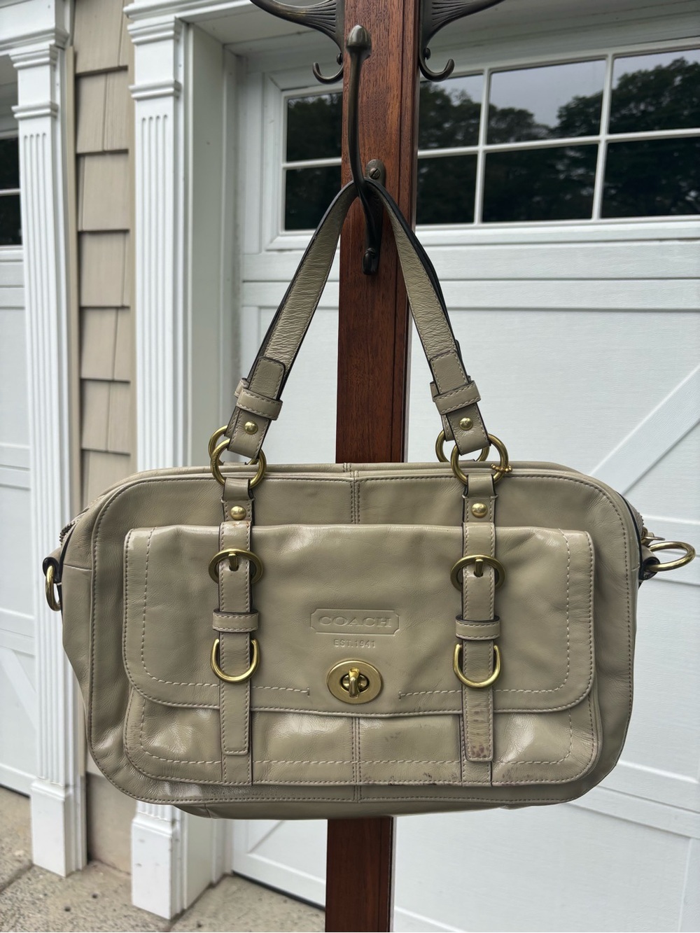 COACH Chelsea Putty Color Patent Leather Satchel Bag #F14030